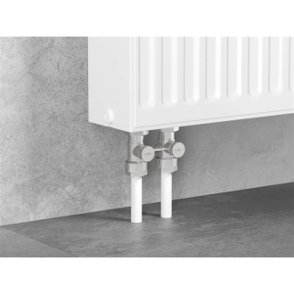 Mexen dvojrúrkový radiátorový ventil DN50, priamy 1/2&quot; x16 mm, nikel - W912-016-01