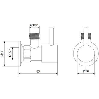 Mexen R1 rohový ventil pre batériu 1/2&quot;x3/8&quot;, chróm - 79970-00