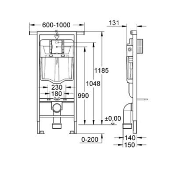 GROHE RAPID SL montážny modul pre závesné WC použitie do bytového jadra G38588001