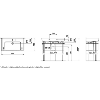 LAUFEN PRO A umývadlo s otvorom 85x48 H8139560001041