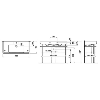 LAUFEN PRO A umývadlo s otvorom 105x48 H8139580001041