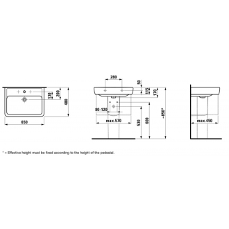 LAUFEN PRO A umývadlo s otvorom 65x48 H8.1895.3.000.104.1