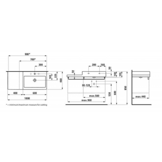 LAUFEN LIVING CITY umývadlo s otvorom 100x46 H8.1843.1.000.104.1
