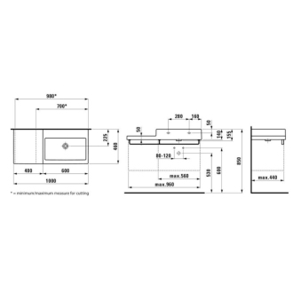LAUFEN LIVING CITY umývadlo bez otvoru 100x46 H8.1843.1.000.109.1