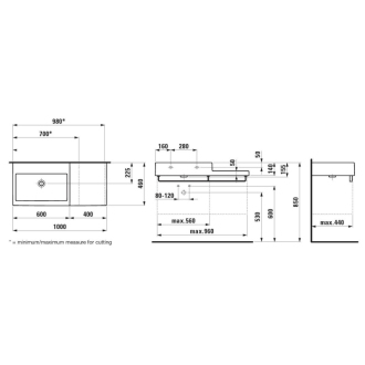 LAUFEN LIVING CITY umývadlo s otvorom 100x46 H8.1843.2.000.104.1