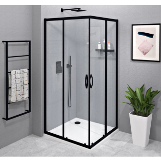 SIGMA SIMPLY BLACK štvorcový sprchovací kút 800x800 mm, číre sklo GS2180BGS2180B