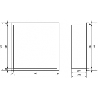 Mexen X-WALL-R Polica do steny 30x30x10, biela 1920303010
