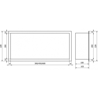 Mexen X-WALL-R Polica do steny 45x20x10, biela 1920452010