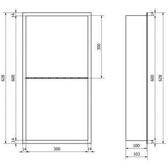 Mexen X-WALL-R Police do steny 60x30x10 s poličkou, inox 1910603010S