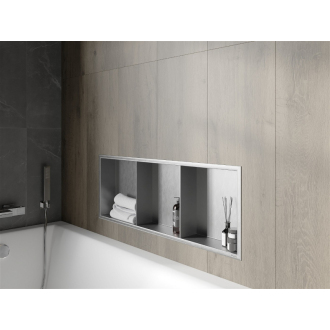 Mexen X-WALL-R Polica do steny 90x30x10 s poličkou, inox 1910903010S