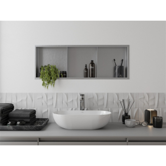 Mexen X-WALL-R Polica do steny 90x30x10 s poličkou, inox 1910903010S