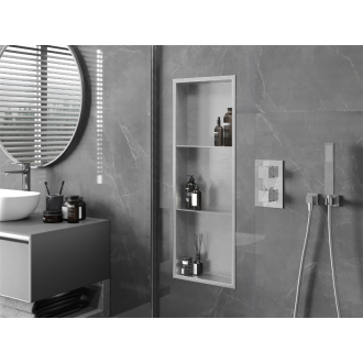 Mexen X-WALL-R Polica do steny 90x30x10 s poličkou, inox 1910903010S