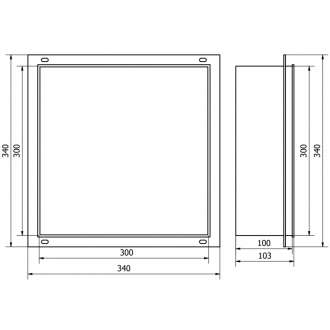 Mexen X-WALL-NR Polica do steny 30x30x10, biela 1921303010