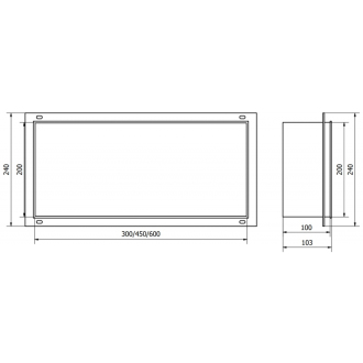 Mexen X-WALL-NR Police do steny 45x20x10, inox 1911452010