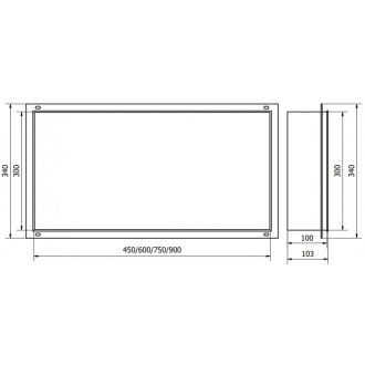 Mexen X-WALL-NR Polica do steny 45x30x10, biela 1921453010