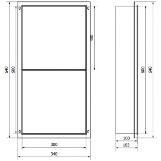 Mexen X-WALL-NR Police do steny 60x30x10 s poličkou, inox 1911603010S