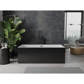 Mexen NITA vaňa voľne stojaca 170x80x58 cm, biela a čierna, prepad čierny 52091708075-B