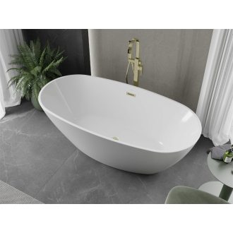 Mexen ERIS vaňa voľne stojaca 170x85x58 cm, biela, zlatý prepad 53441708500-G