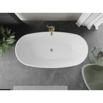 Mexen ERIS vaňa voľne stojaca 170x85x58 cm, biela, zlatý prepad 53441708500-G