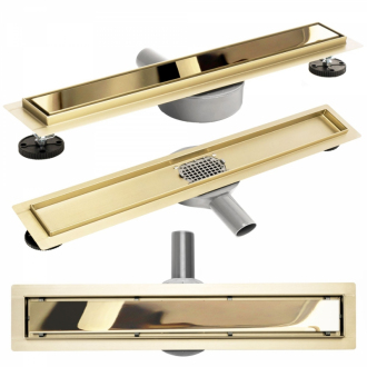 Rea Žľab s roštom Neo & Pure 900 N PRE L.Gold Mirror