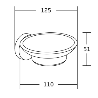Miska na mydlo Mexen Tiber chróm - 7050539-00