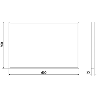 Mexen Loft obdĺžnikové kúpeľňové zrkadlo 60 x 40 cm, čierny rám - 9852-060-040-000-70