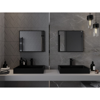 Mexen Loft obdĺžnikové kúpeľňové zrkadlo 60 x 50 cm, čierny rám - 9852-060-050-000-70