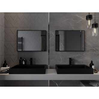 Mexen Loft obdĺžnikové kúpeľňové zrkadlo 70 x 50 cm, čierny rám - 9852-070-050-000-70