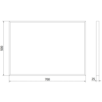 Mexen Loft obdĺžnikové kúpeľňové zrkadlo 70 x 50 cm, čierny rám - 9852-070-050-000-70