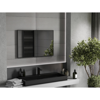 Mexen Loft obdĺžnikové kúpeľňové zrkadlo 90 x 60 cm, čierny rám - 9852-090-060-000-70