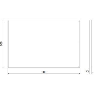 Mexen Loft obdĺžnikové kúpeľňové zrkadlo 90 x 60 cm, čierny rám - 9852-090-060-000-70