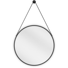 Okrúhle kúpeľňové zrkadlo Mexen String 50 cm, čierny rám - 9854-050-050-000-70
