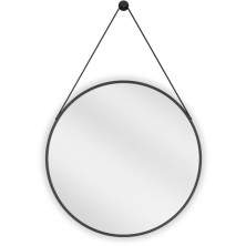 Okrúhle kúpeľňové zrkadlo Mexen String 60 cm, čierny rám - 9854-060-060-000-70