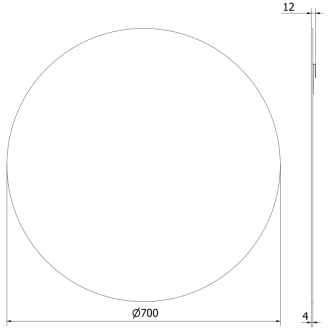 Okrúhle kúpeľňové zrkadlo Mexen Alto 70 cm - 9853-070-070-000-00