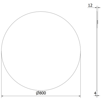 Okrúhle kúpeľňové zrkadlo Mexen Alto 80 cm - 9853-080-080-000-00