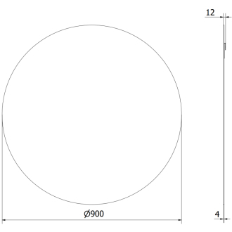 Okrúhle kúpeľňové zrkadlo Mexen Alto 90 cm - 9853-090-090-000-00