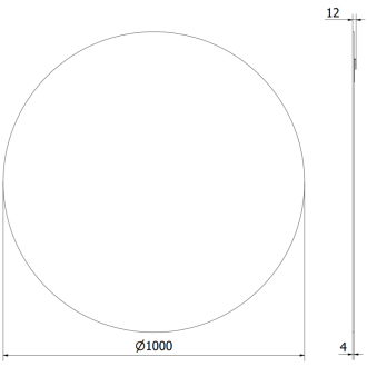 Okrúhle kúpeľňové zrkadlo Mexen Alto 100 cm - 9853-100-100-000-00