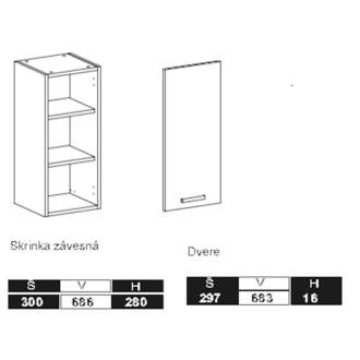VARIO skrinka 30cm, 1dv, dub bar/dub bar VARIO30DBDB