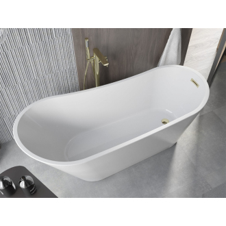 Mexen Alta voľne stojaca vaňa 170 x 75 cm, biela, zlatý prepad - 52141707500-G