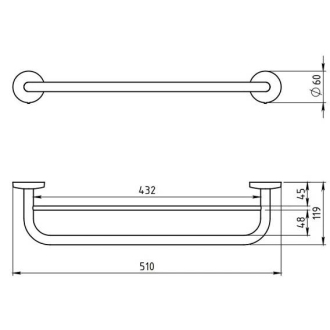 Novaservis Dvojitý držiak uterákov 450 mm Metalia 1 chróm 6124,0