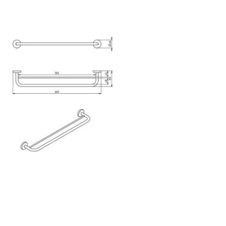 Novaservis Dvojitý držiak uterákov 600 mm Metalia 1 chróm 6125,0
