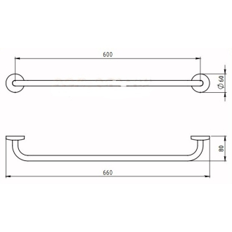 Novaservis Držiak uterákov 660 mm Metalia 1 chróm 6128,0