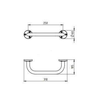 Novaservis Madlo 250 mm Metalia 1 chróm 6132,0