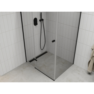 Mexen Roma sklopná sprchová kabína 70 x 100 cm, priehľadná, čierna - 854-070-100-70-00