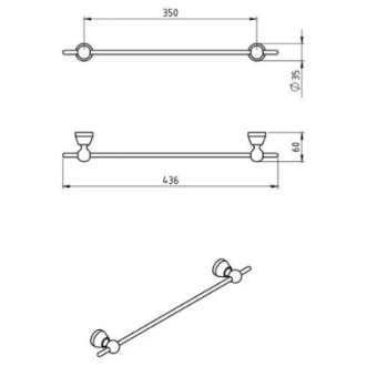 Novaservis Držiak uterákov 350 mm Metalia 3 chróm 6326,0