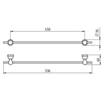 Novaservis Držiak uterákov 450 mm Metalia 3 chróm 6327,0