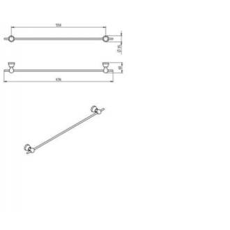 Novaservis Držiak uterákov 550 mm Metalia 3 chróm 6328,0