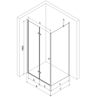 Mexen Lima skladací sprchovací kút 90 x 110 cm, transparentný, čierna - 856-090-110-70-00