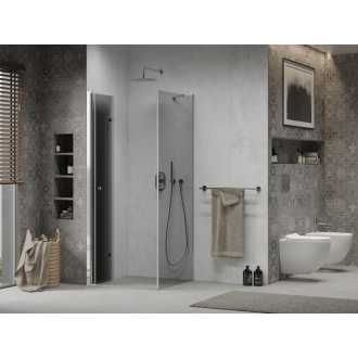 Mexen Lima skladací sprchovací kút 70 x 70 cm, grafit, chróm - 856-070-070-01-40