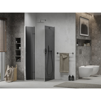 Mexen Lima skladací sprchovací kút 80 x 80 cm, grafit, chróm - 856-080-080-01-40